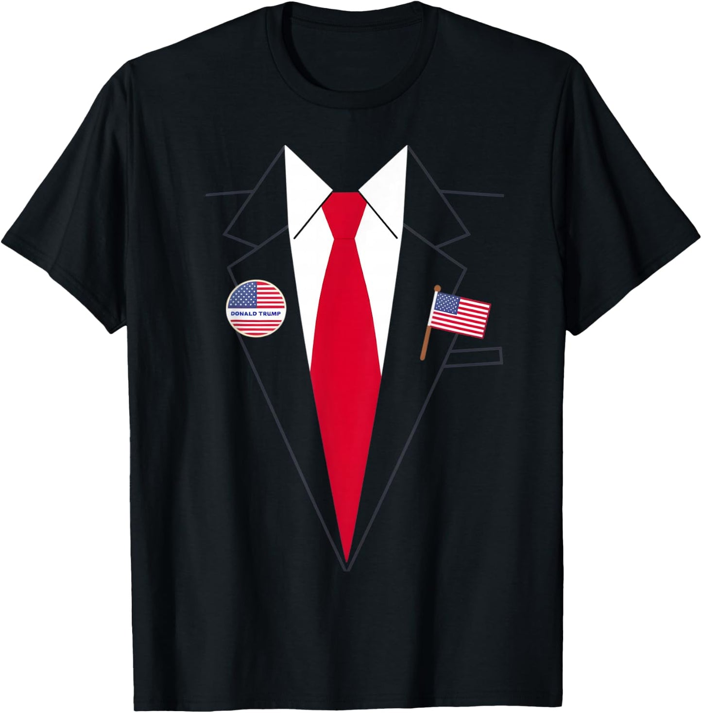 Donald Trump Suit and Tie Halloween Costume , black T-Shirt - T-Shirt | Black