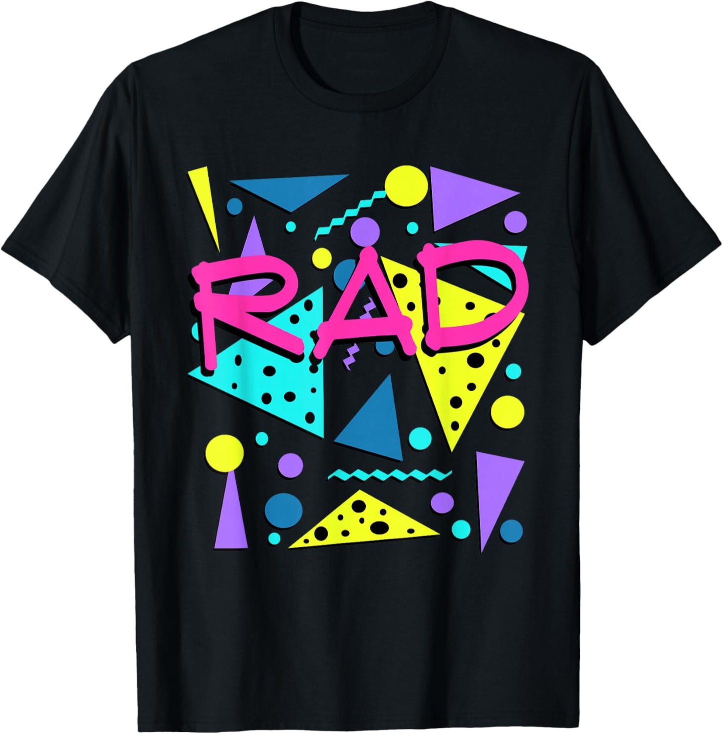 Rad 1980s Vintage Eighties Costume Party Small T-Shirt - T-Shirt | Black