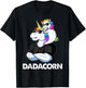 Dadacorn - Unicorn Dad and Baby Christmas Papa Father's Day Small T-Shirt - T-Shirt | Black