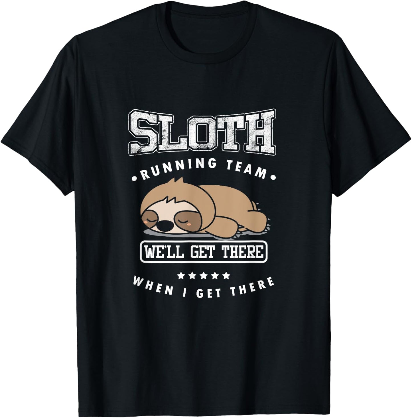 Track & Field Sloth Running Team Triathlete Runner Sprinter T-Shirt - T-Shirt | Black