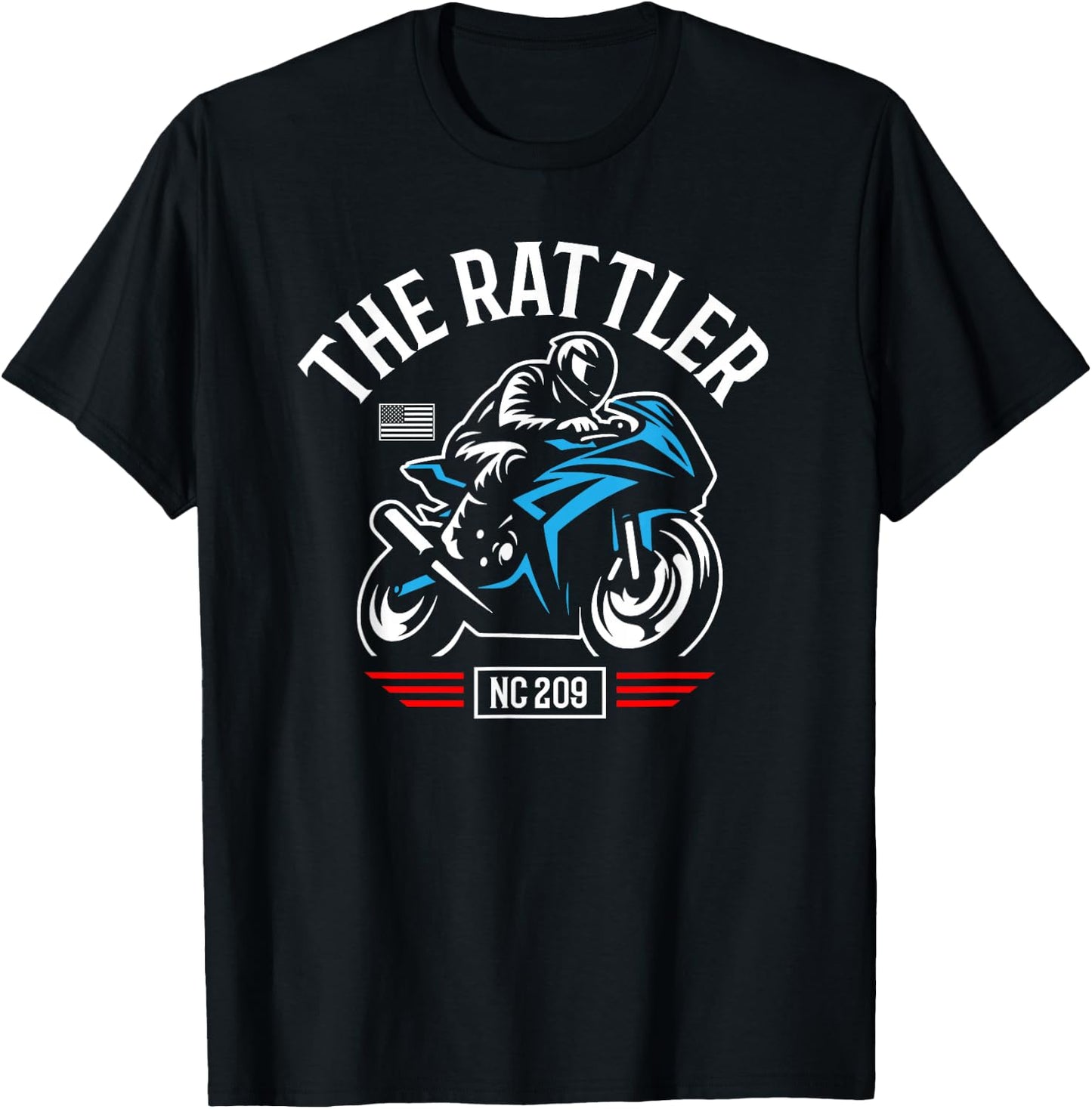 The Rattler NC 209 USA Motorcycle Design T-Shirt - T-Shirt | Black