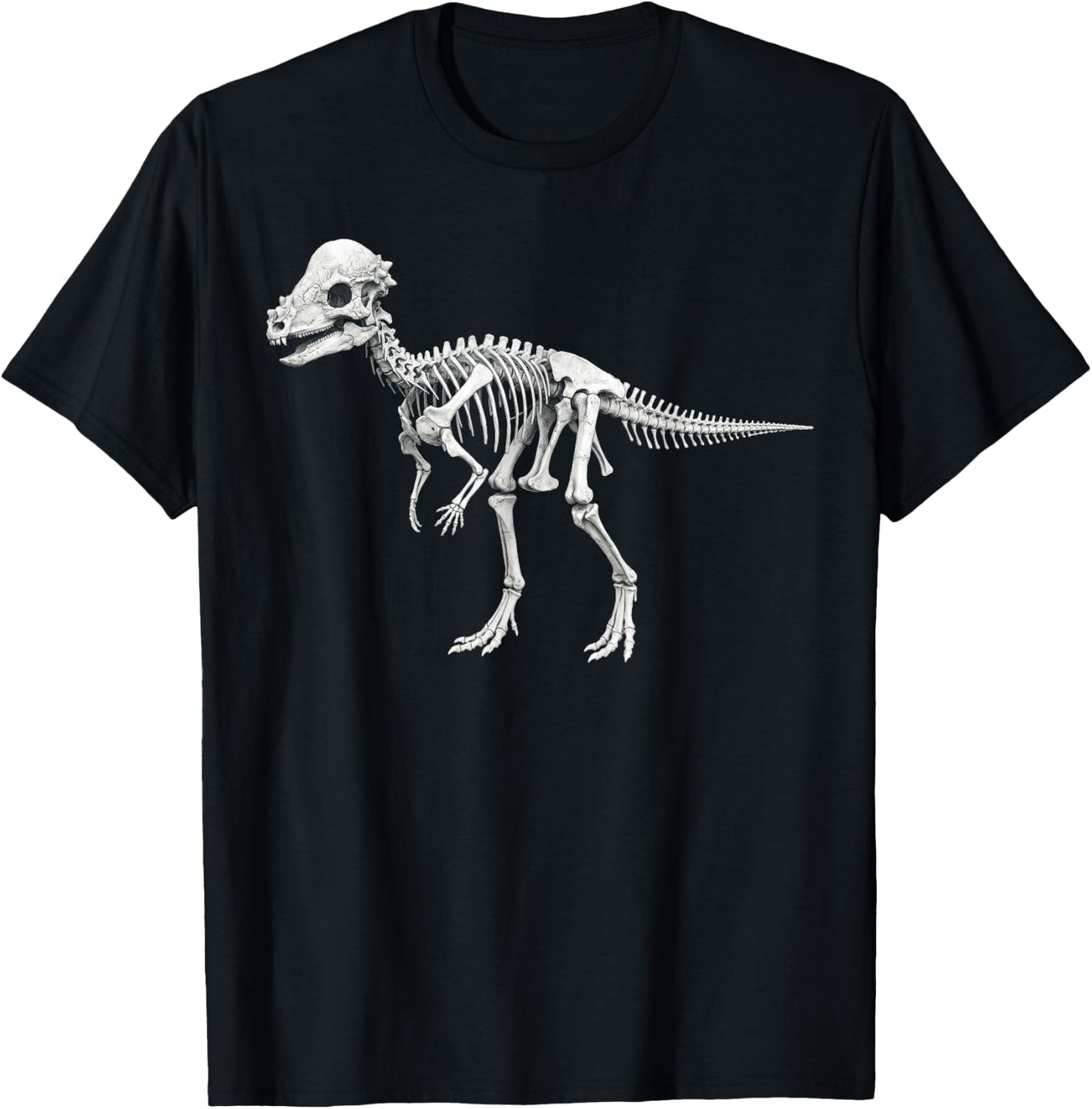 Pachycephalosaurus Skeleton Dome Head Dinosaur Fossil T-Shirt - T-Shirt | Black