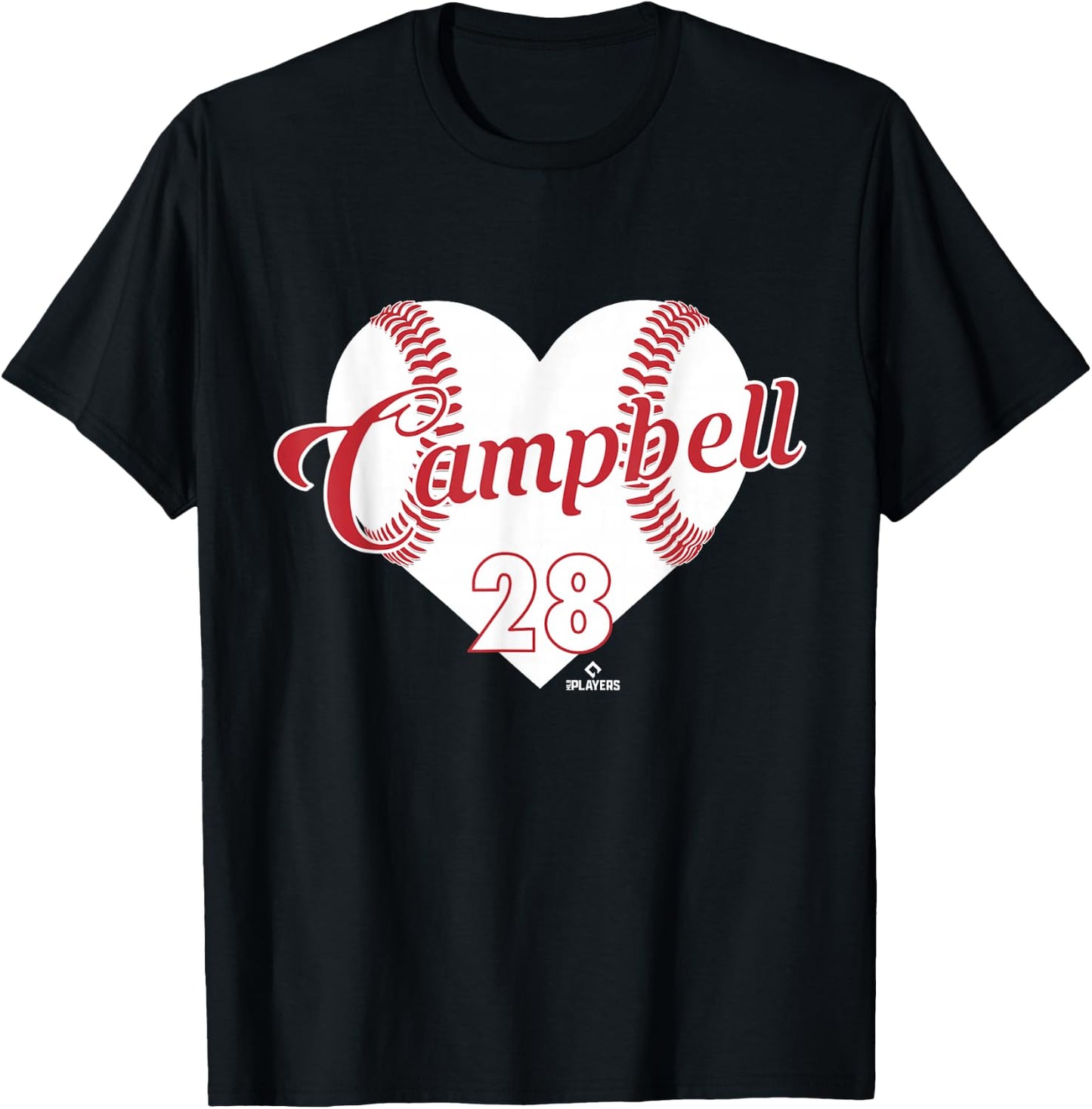 Baseball Heart Kristian Campbell Boston Baseball MLBPA T-Shirt - T-Shirt | Black