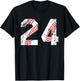 Vintage Baseball 24 Jersey Number T-Shirt - T-Shirt | Black