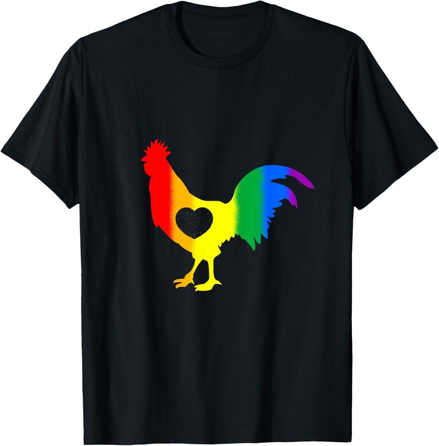 LGBTQ Rainbow Cock Gay Pride Month Ally Support Men Women T-Shirt - T-Shirt | Black