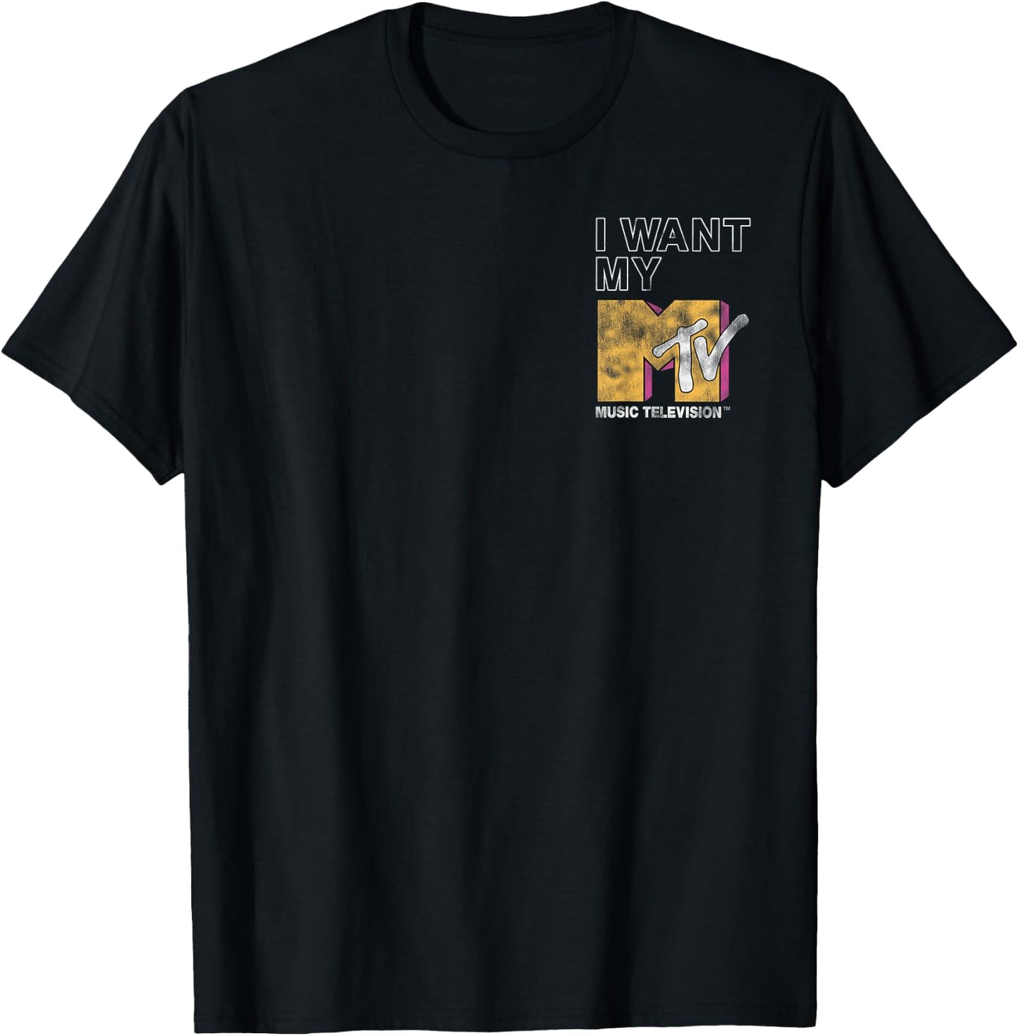 MTV I Want My MTV Television Stack Back T-Shirt - T-Shirt | Black
