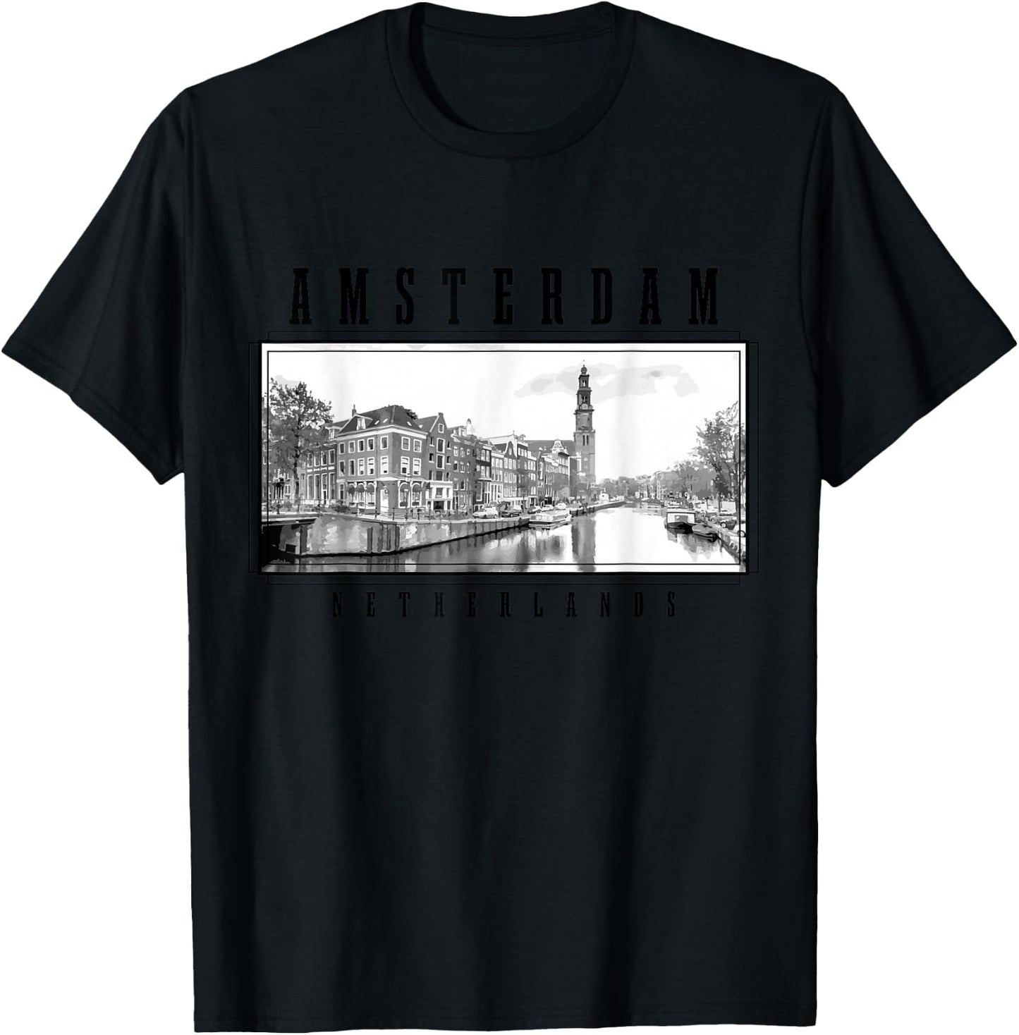 Amsterdam Netherlands Photo Vintage Amsterdam T-Shirt - T-Shirt | Black