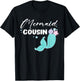 Funny Cousin Mermaid Matching Family Party Mother's Day T-Shirt - T-Shirt | Black
