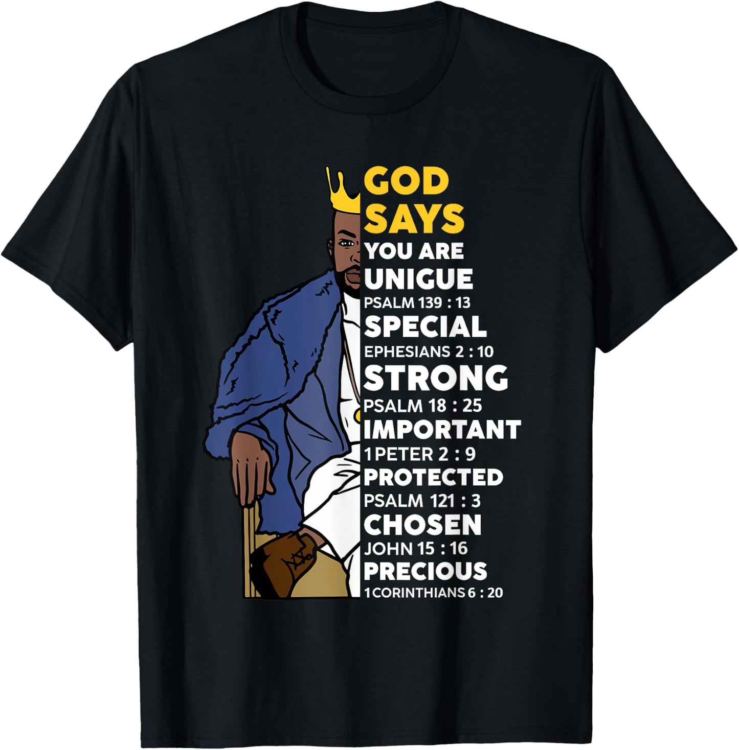 Black History God Says You Are African Christian Men Boys T-Shirt - T-Shirt | Black
