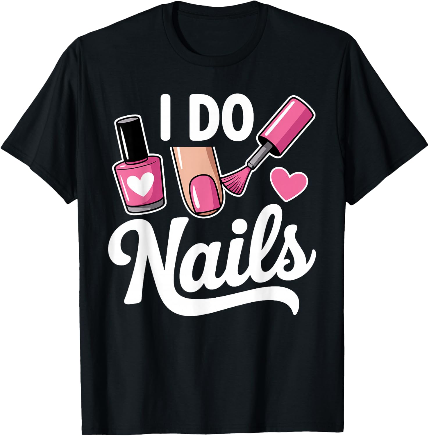 Cool Nail Tech Art Girl Manicurist Nail Technician T-Shirt - T-Shirt | Black