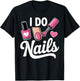 Cool Nail Tech Art Girl Manicurist Nail Technician T-Shirt - T-Shirt | Black