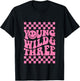 Young Wild And Three Groovy Toddler Birthday Girl T-Shirt - T-Shirt | Black