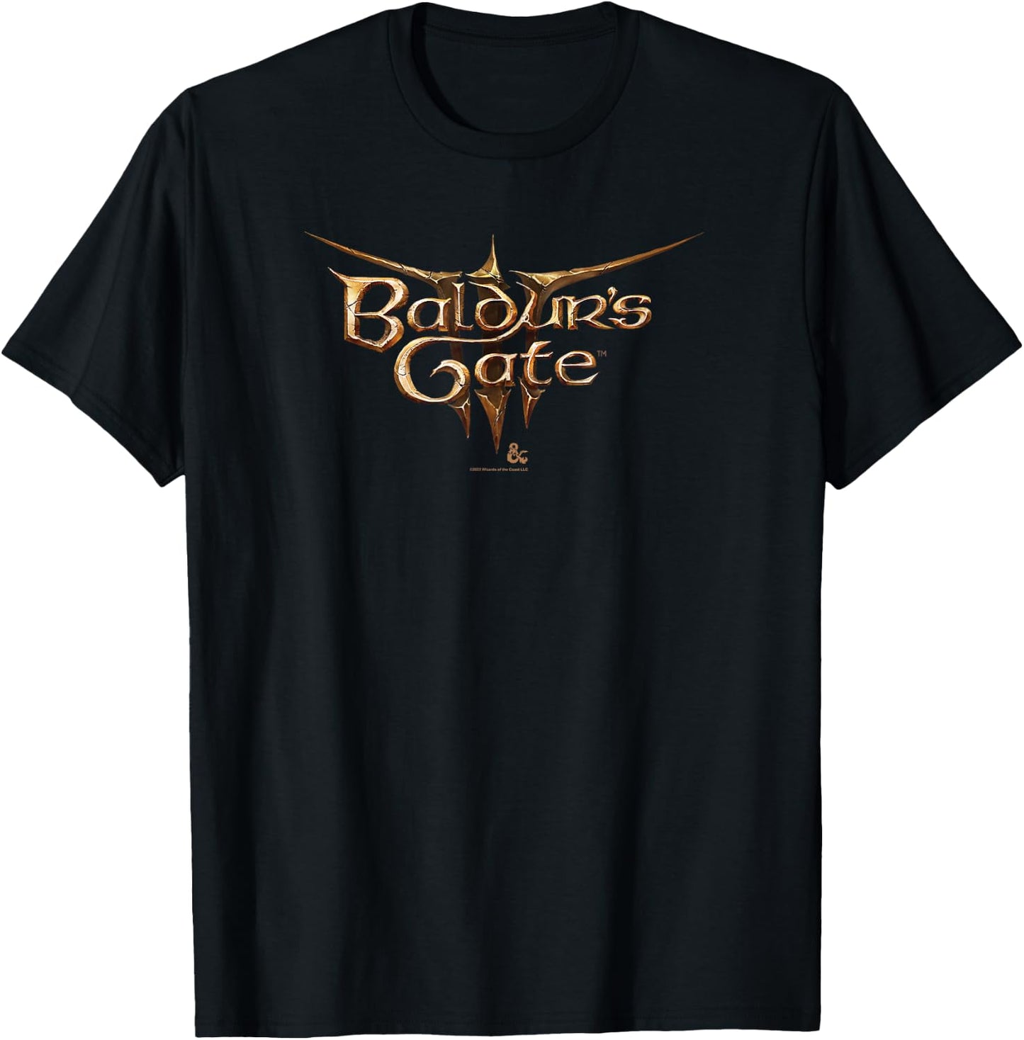 Dungeons & Dragons Baldur's Gate III Big Chest Text Logo T-Shirt - T-Shirt | Black