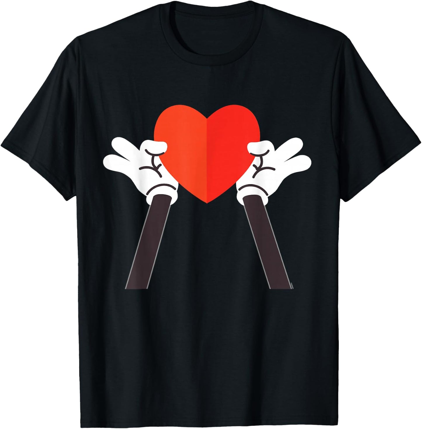 Disney Valentine's Day Mickey Mouse Hands Holding Heart T-Shirt - T-Shirt | Black