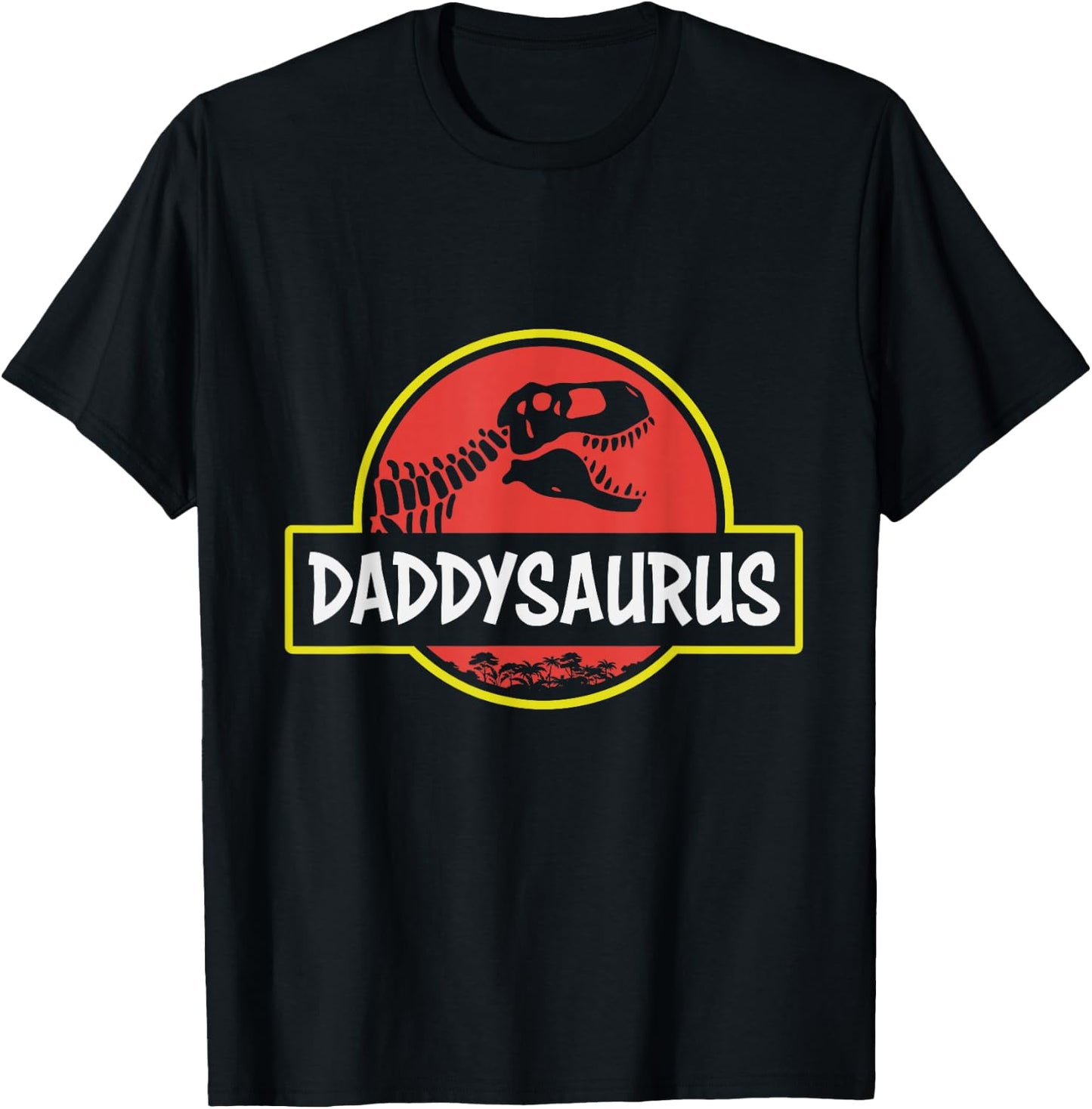 Funny Daddysaurus Rex Dinosaur dad Jurassic father's T-Shirt - T-Shirt | Black