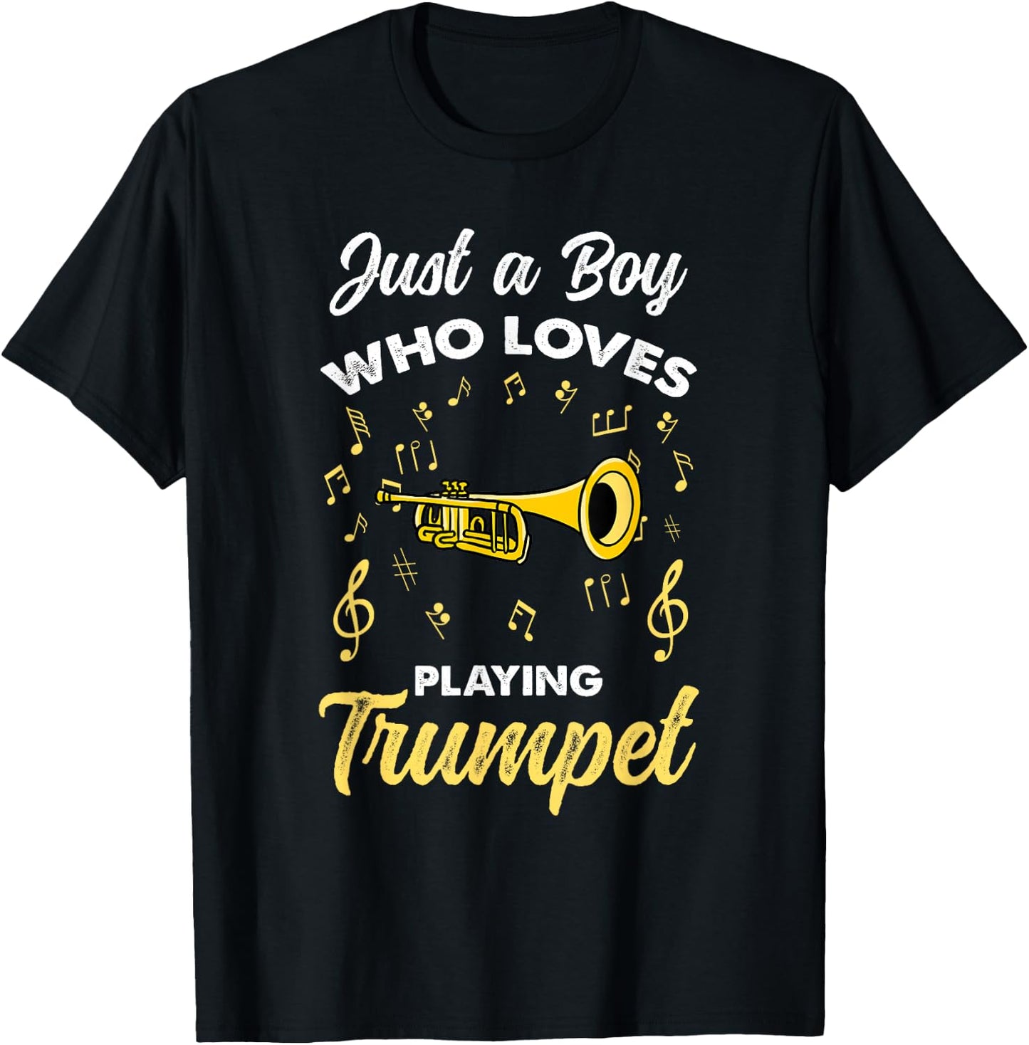 Just A Boy Who Loves Playing Trumpet T-Shirt - T-Shirt | Black