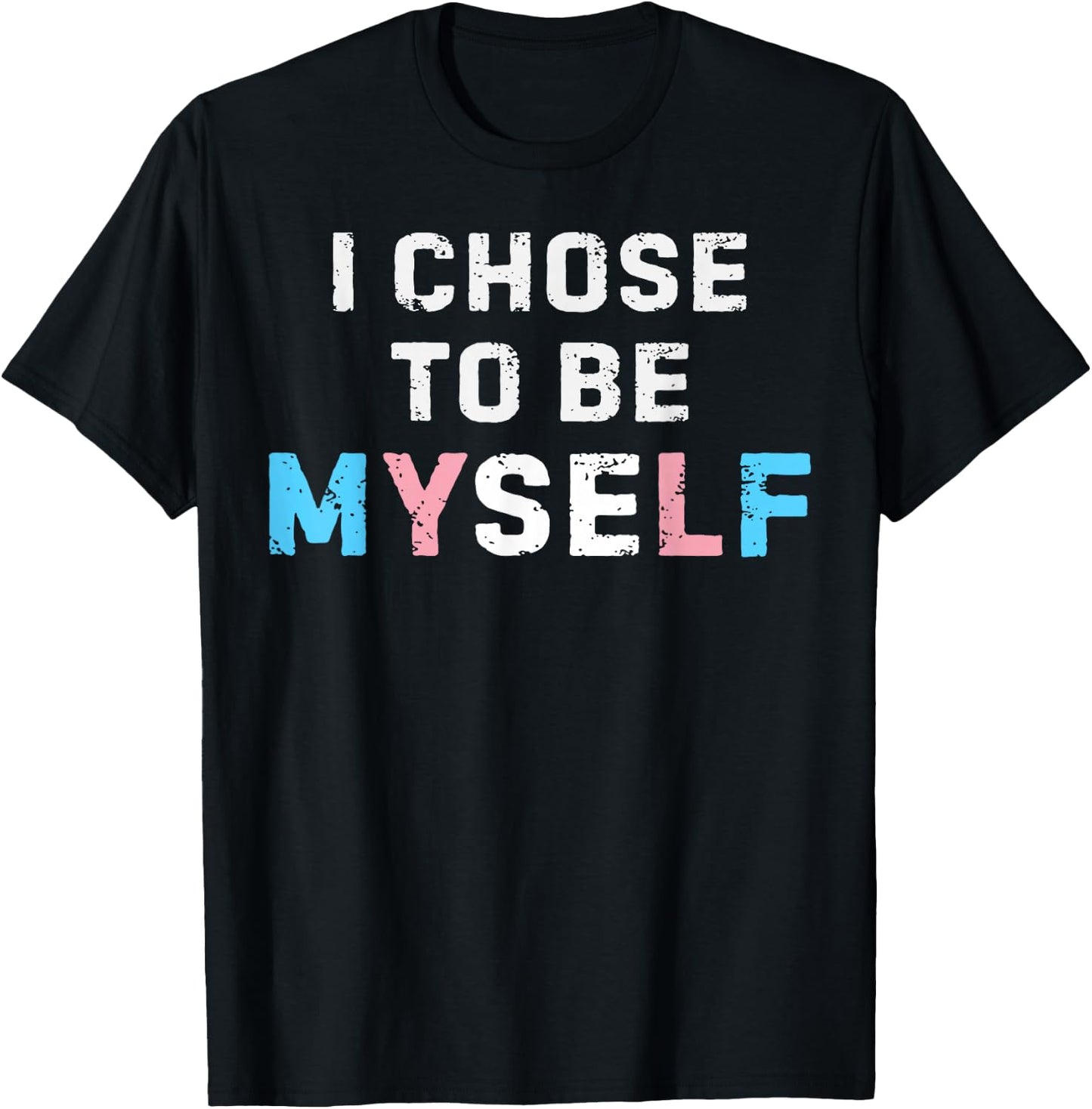 Trans Flag Colors for LGBTQ Identity and Self Pride T-Shirt - T-Shirt | Black