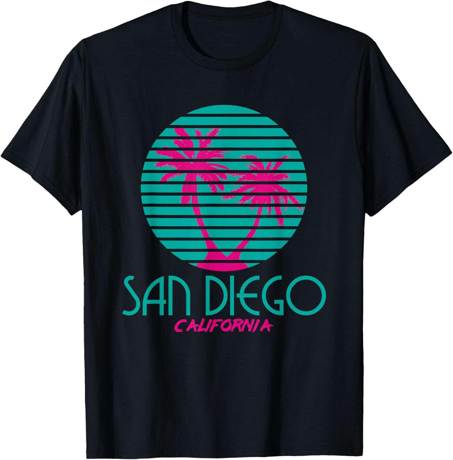 San Diego CA T Shirt Palm Trees California Souvenir T-Shirt - T-Shirt | Black