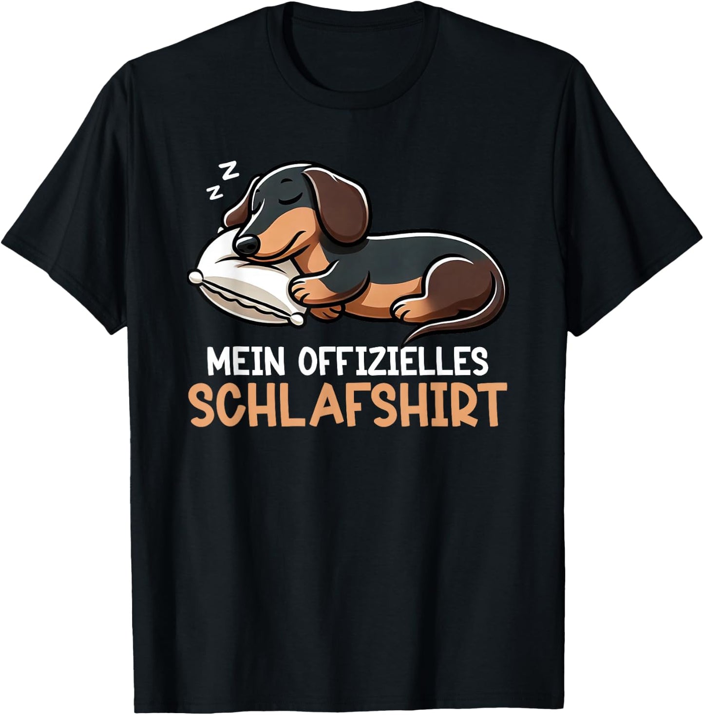 Official Dachshund Dog Sleep Shirt Funny Dachshund Dog , black T-Shirt - T-Shirt | Black