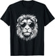 Cool Lion Wearing Sunglasses Graphic Art Leo Design T-Shirt - T-Shirt | Black