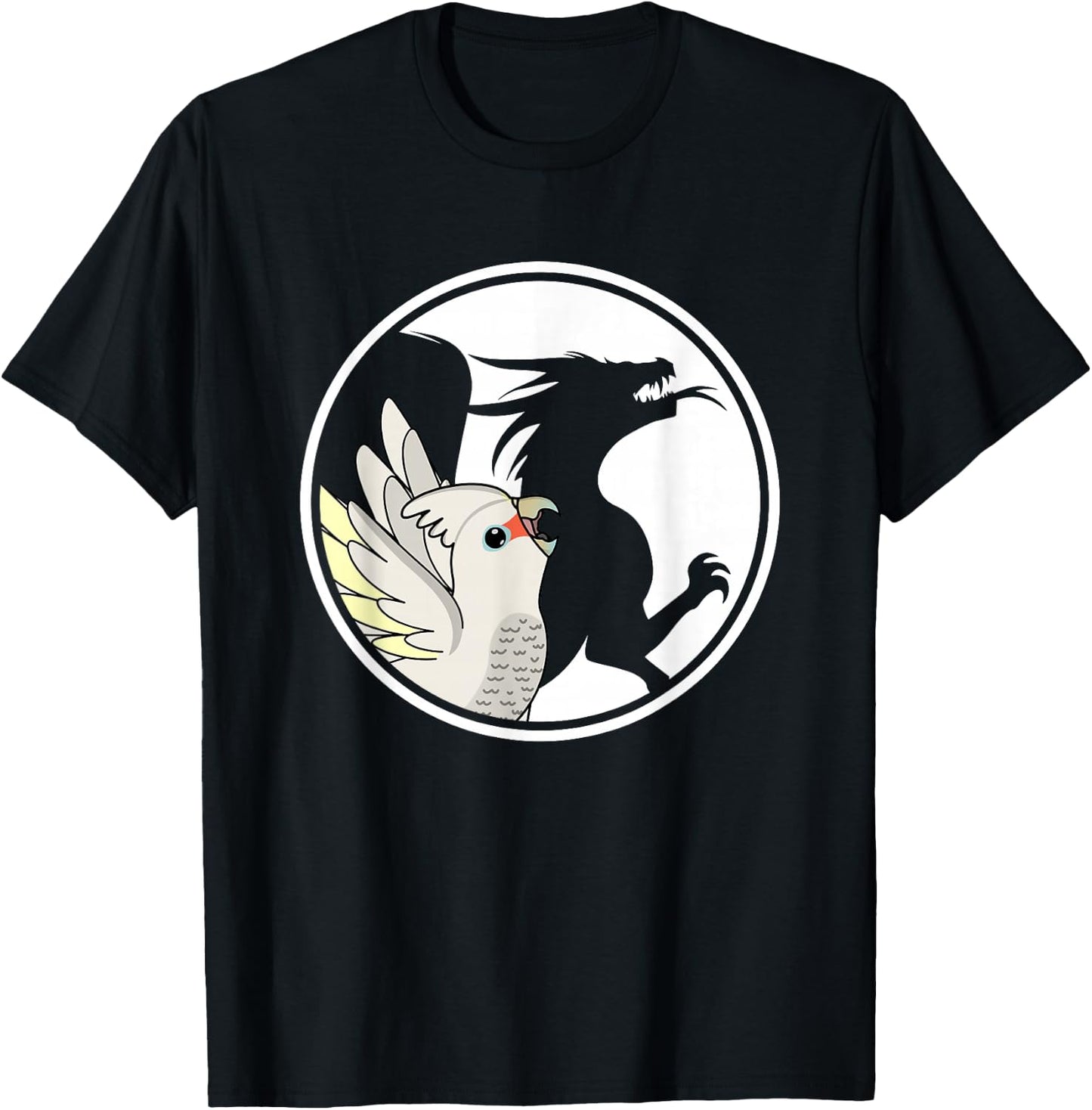 Parrot & Dragon Shadow I Goffins Cockatoo T-Shirt - T-Shirt | Black