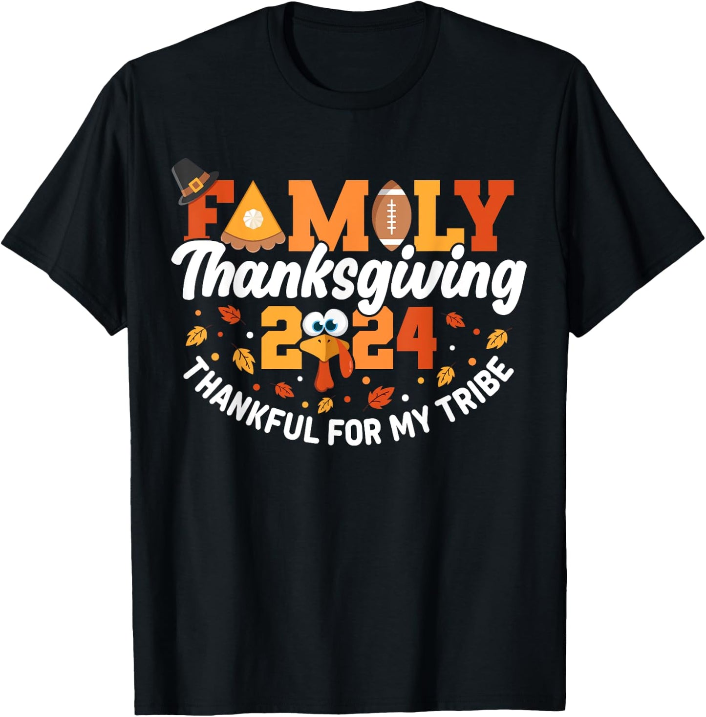 Family Thanksgiving 2024 Matching Outfit Turkey Squad Group T-Shirt - T-Shirt | Black