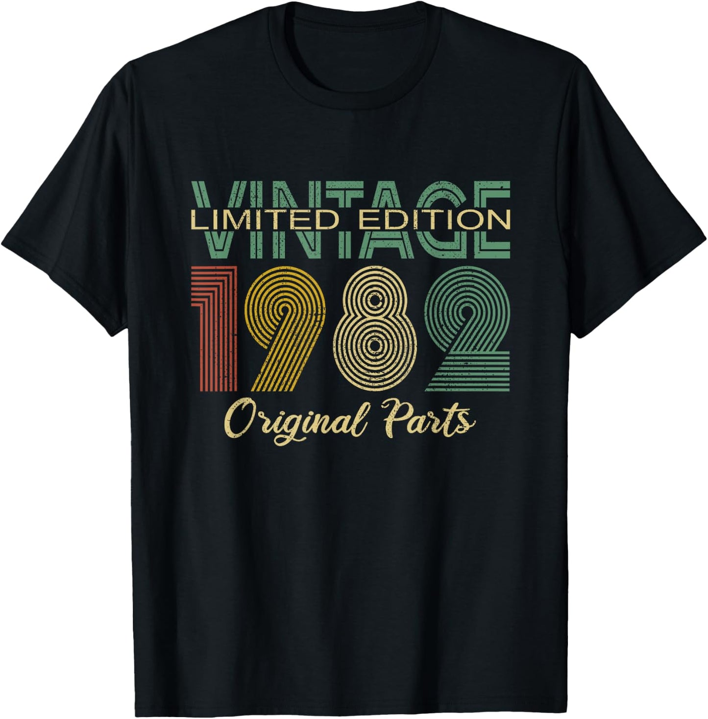 Vintage 1982 Men Women Born in 1982 Birthday T-Shirt - T-Shirt | Black