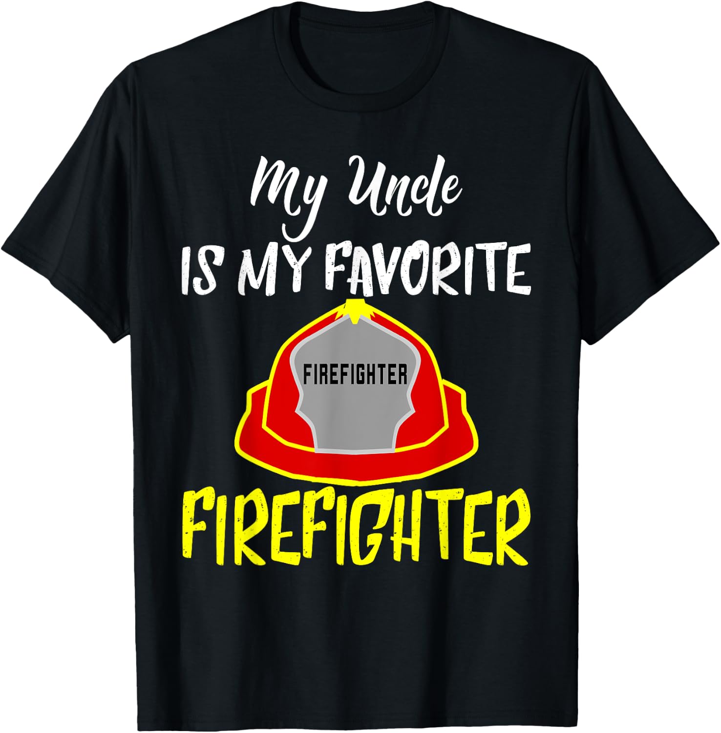 Uncle Firefighter Fireman Shirt Nephew Niece Kids T-Shirt - T-Shirt | Black