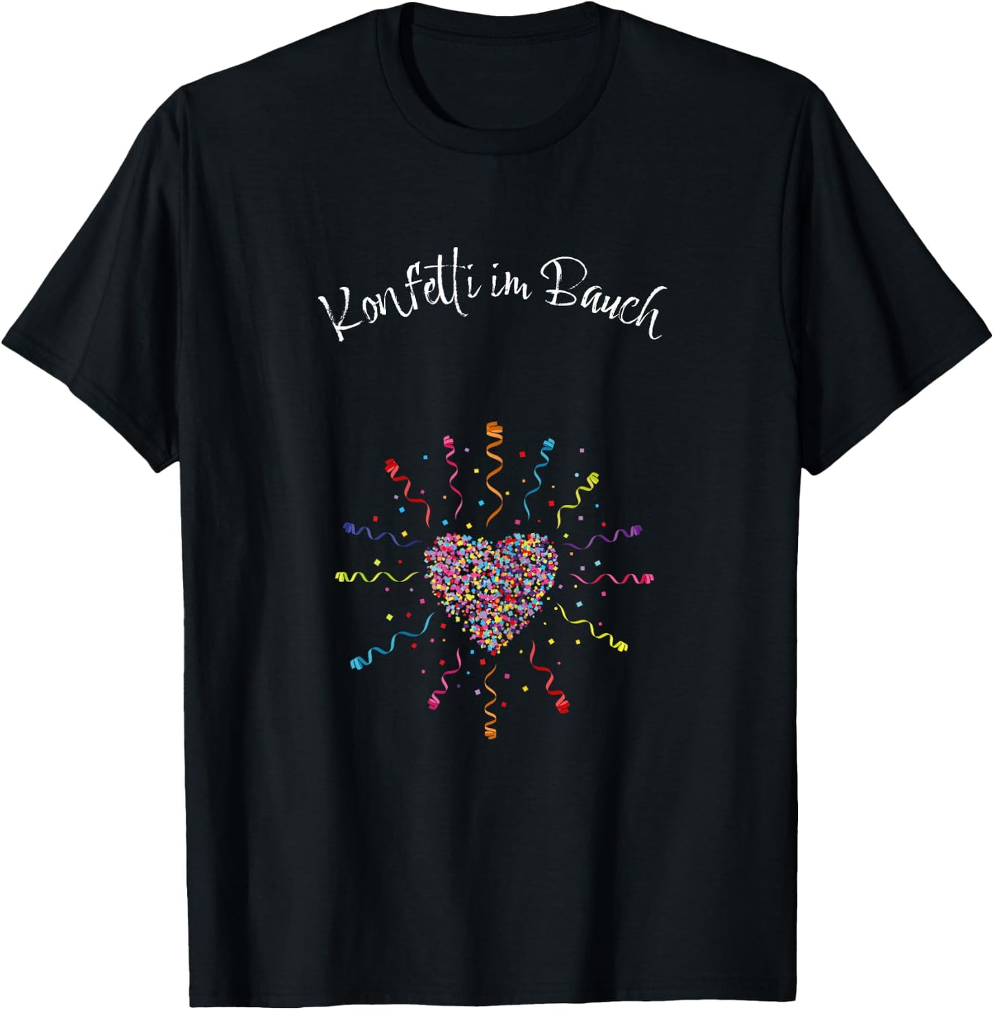 Women's Carnival Confetti Pregnant Mother Baby Belly Mum , black T-Shirt - T-Shirt | Black