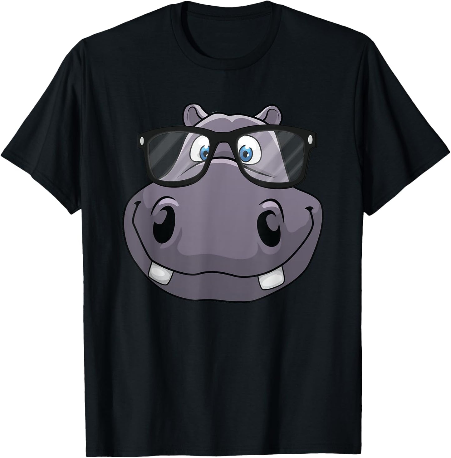 Cool Hippo Women Toddler Reading Hippopotamus Zoo T-Shirt - T-Shirt | Black