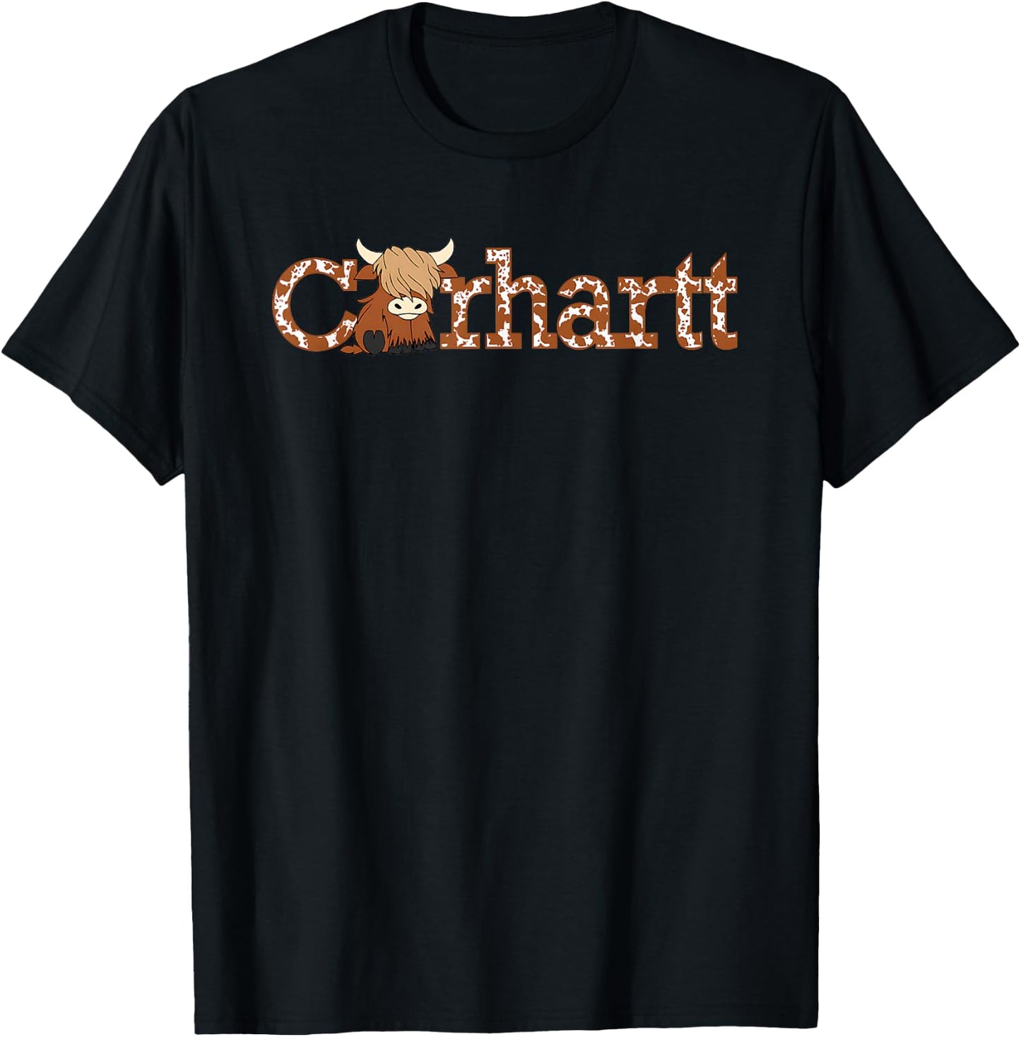 Highland Cow Highland Cow Cute Cow Funny Western T-Shirt - T-Shirt | Black