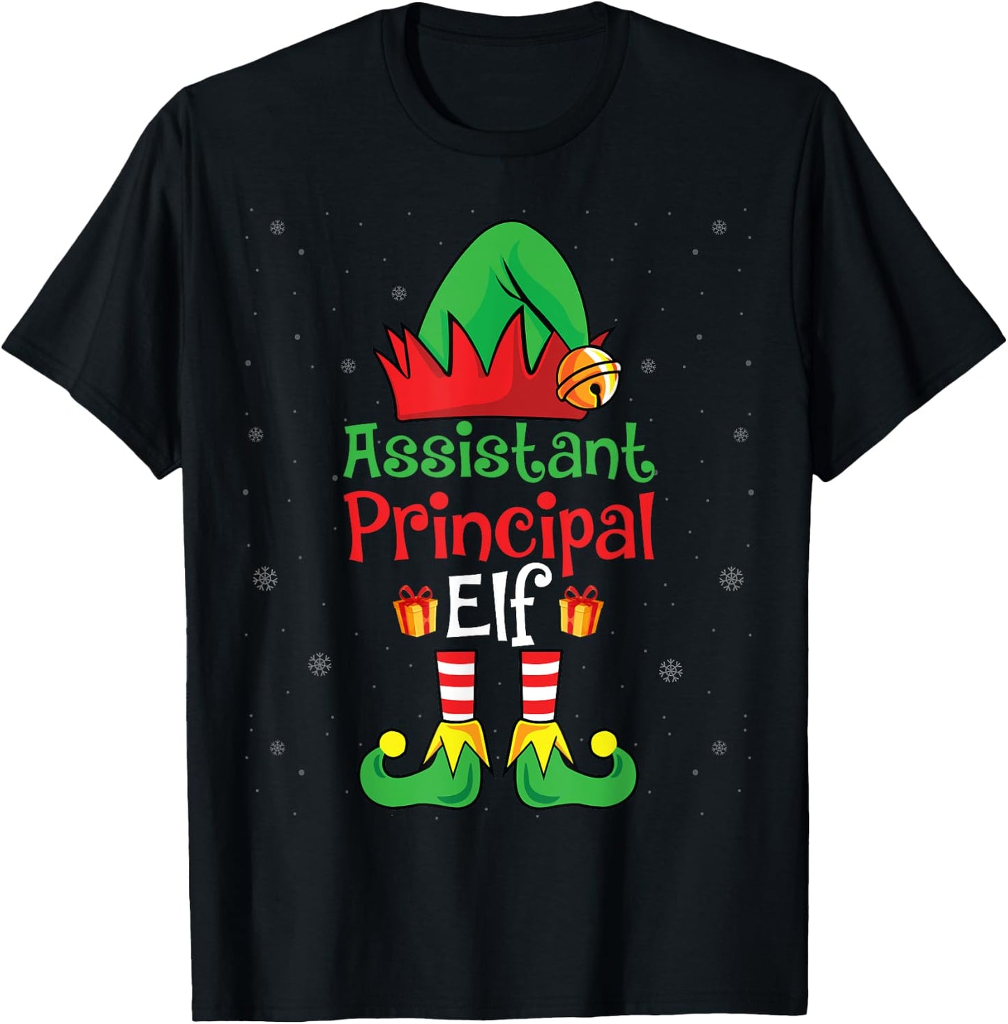 Assistant Principal Elf Xmas Party Christmas Holidays Elf T-Shirt - T-Shirt | Black