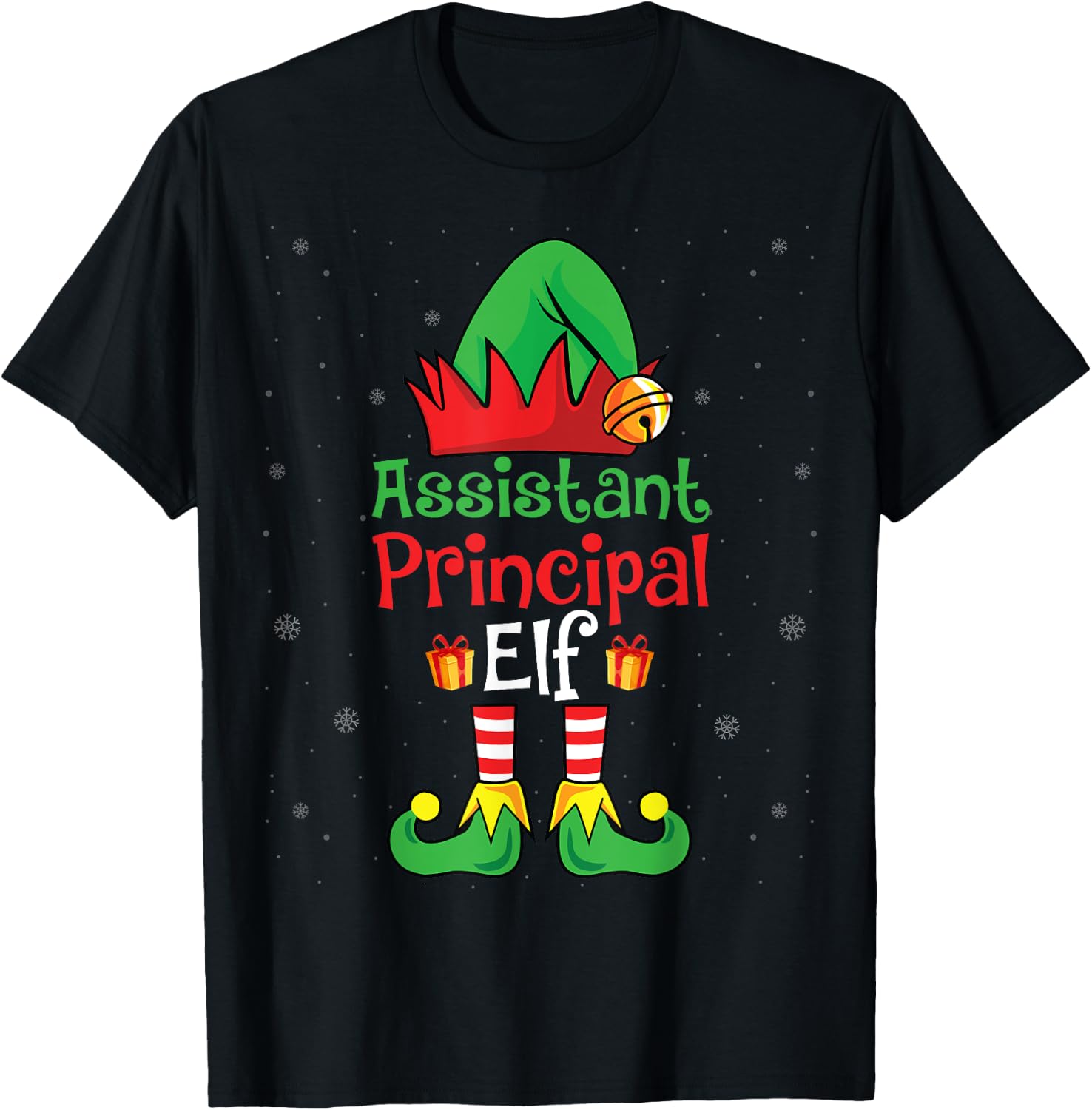 Assistant Principal Elf Xmas Party Christmas Holidays Elf T-Shirt - T-Shirt | Black