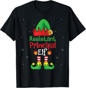 Assistant Principal Elf Xmas Party Christmas Holidays Elf T-Shirt - T-Shirt | Black