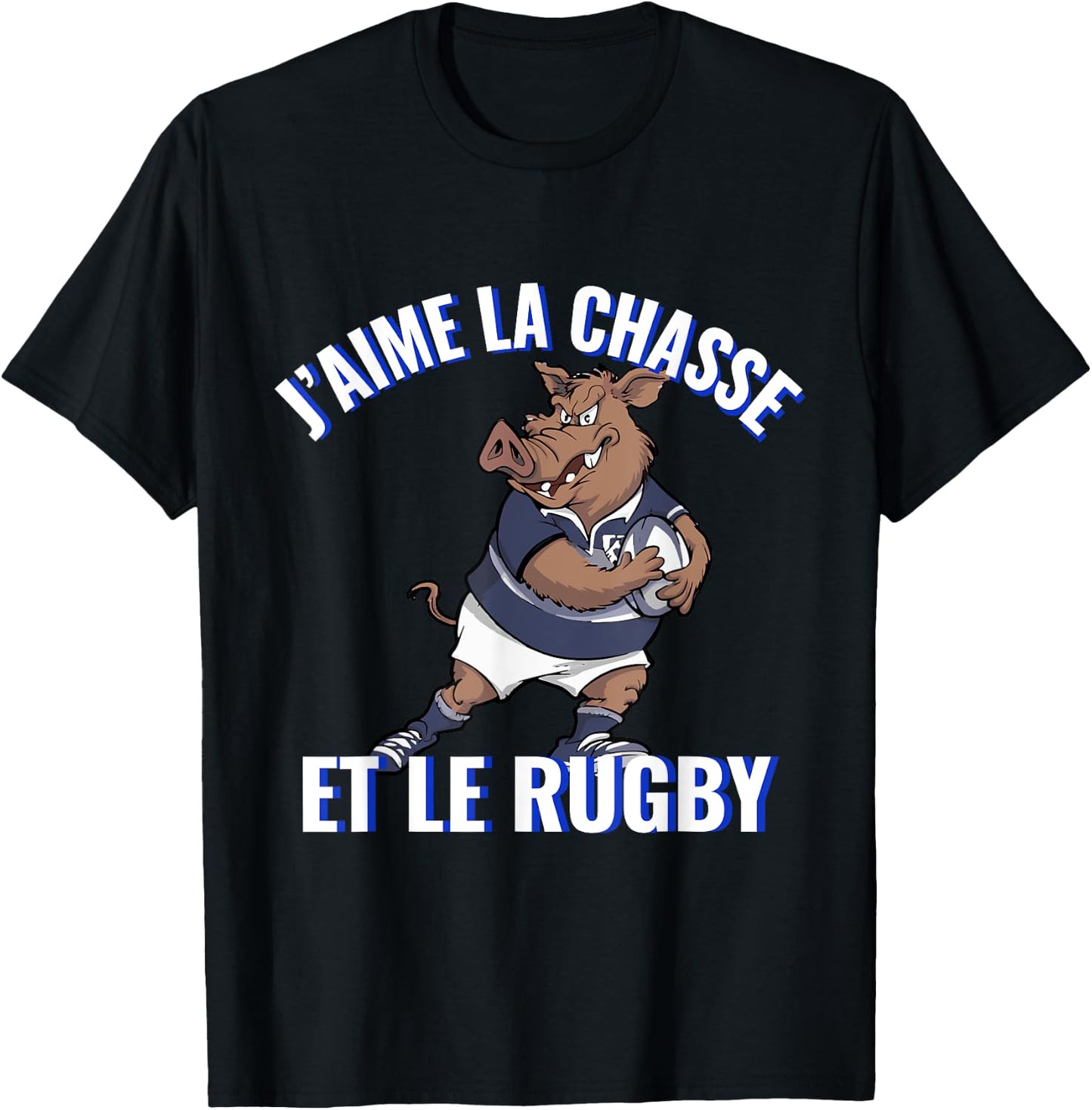 Boar Rugby Player For Hunting Lovers And Rugby , Black, S T-Shirt - T-Shirt | Black