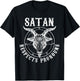 Satan Respects Pronouns Satanic Pride Month LGBTQ Baphomet T-Shirt - T-Shirt | Black