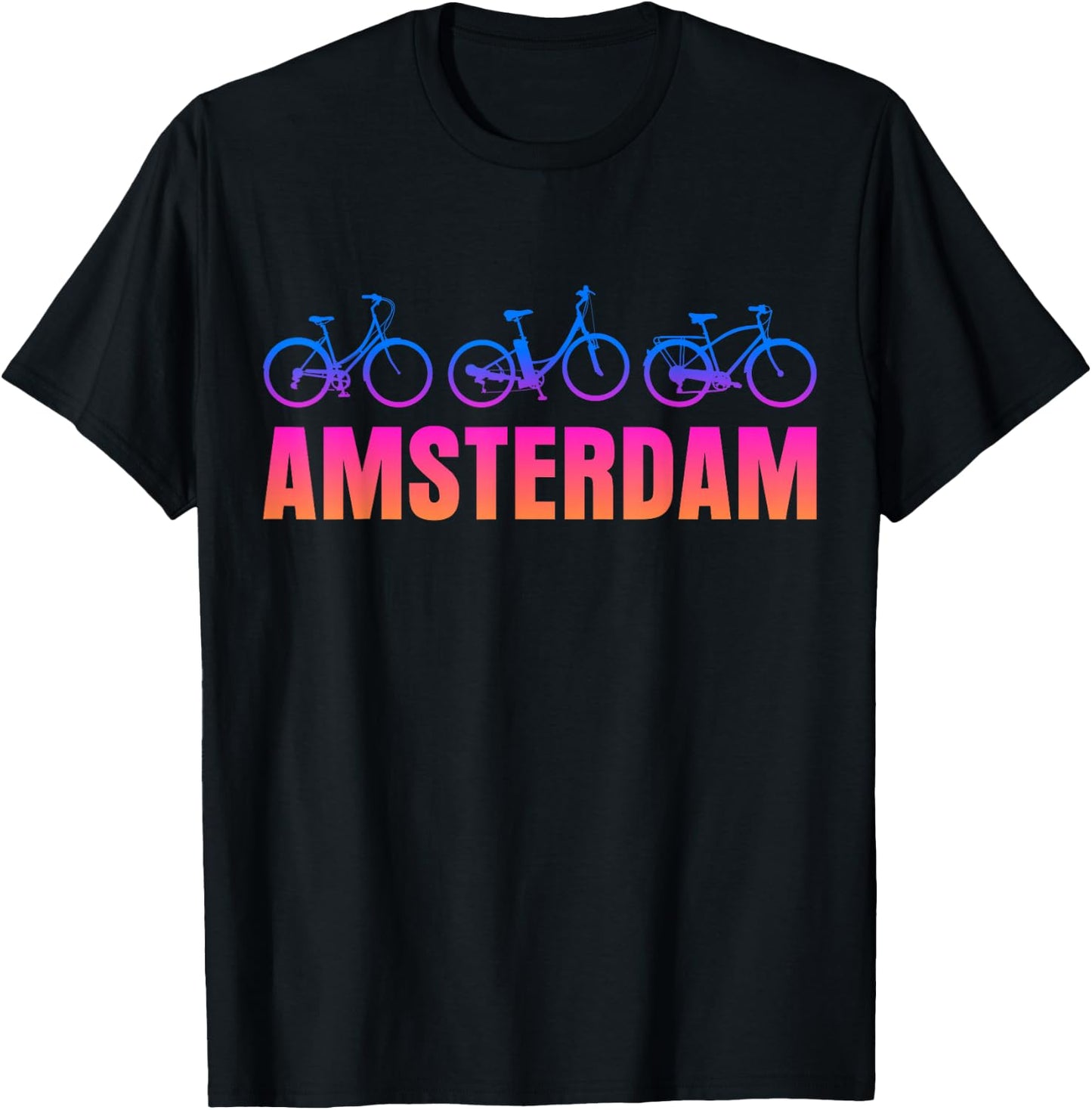 Amsterdam | Niederlande Holland | Fahrrad Fahrrad T-Shirt - T-Shirt | Black