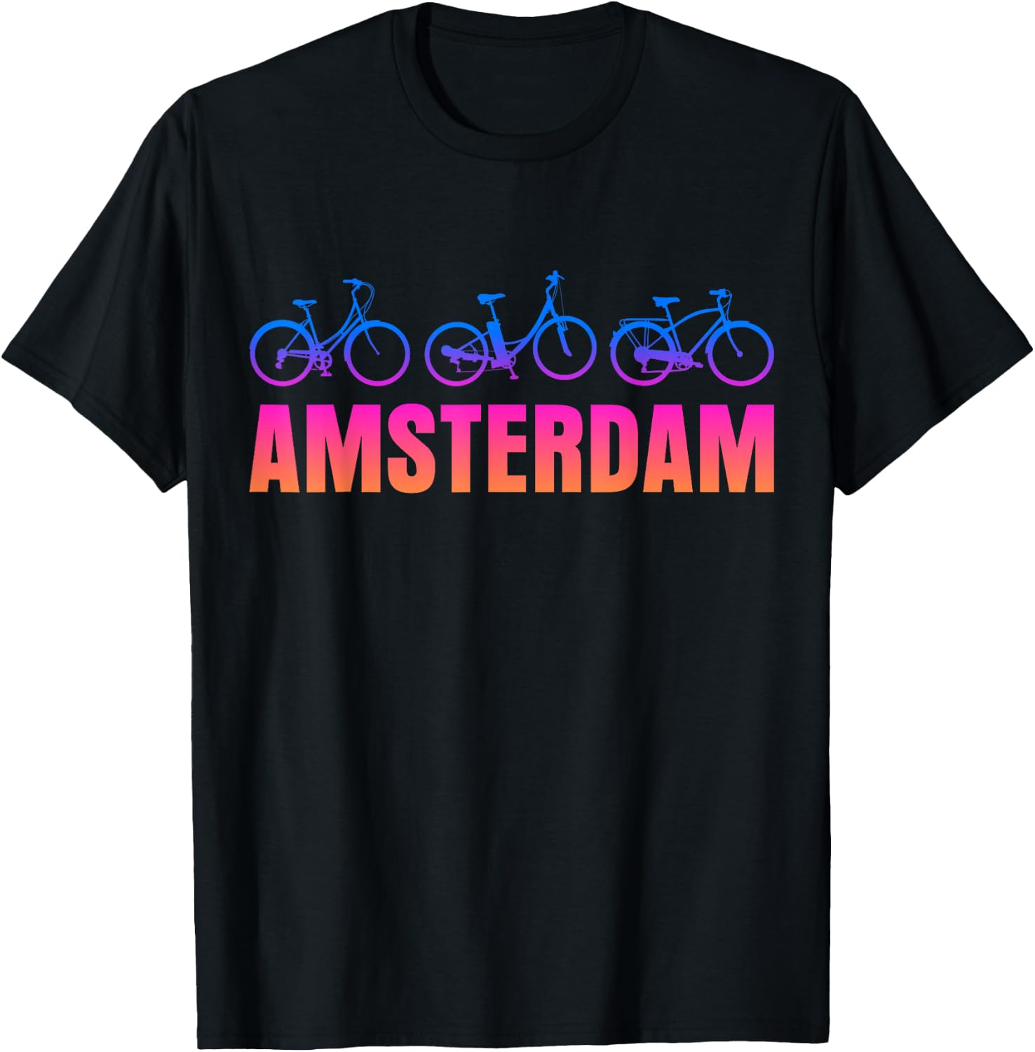 Amsterdam | Niederlande Holland | Fahrrad Fahrrad T-Shirt - T-Shirt | Black