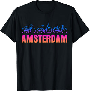 Amsterdam | Niederlande Holland | Fahrrad Fahrrad T-Shirt - T-Shirt | Black
