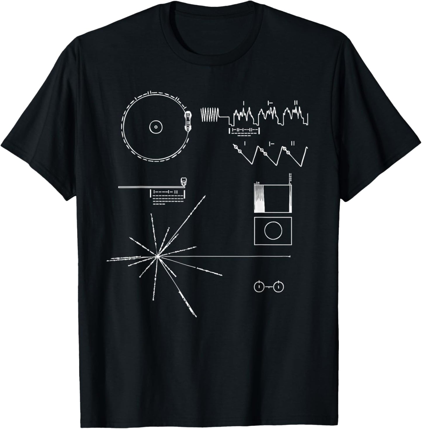 Voyager 1 Golden Record Message T-Shirt - T-Shirt | Black