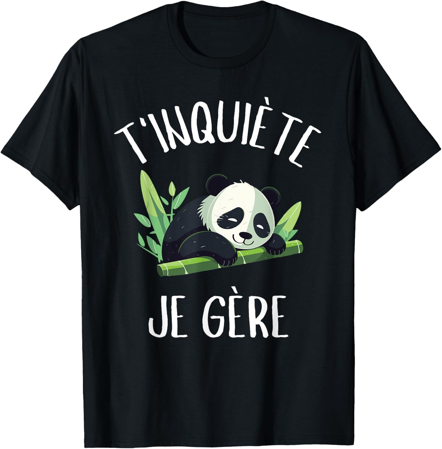 Don't Worry I Manage TKT Don't Worry Cute Panda Cute T-Shirt - T-Shirt | Black