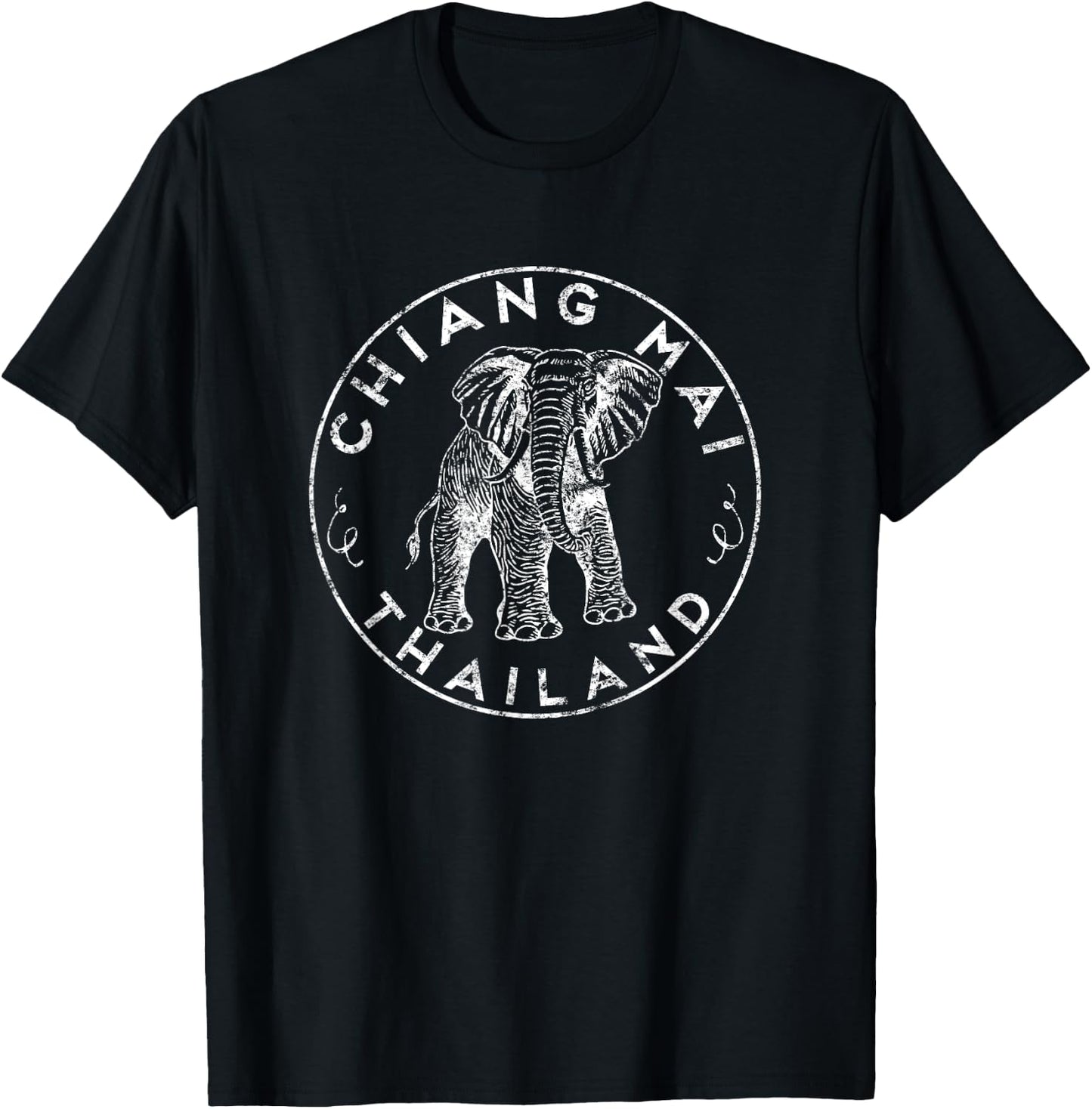 Chiang Mai Thailand Elephant Thai Digital Nomad T-Shirt - T-Shirt | Black
