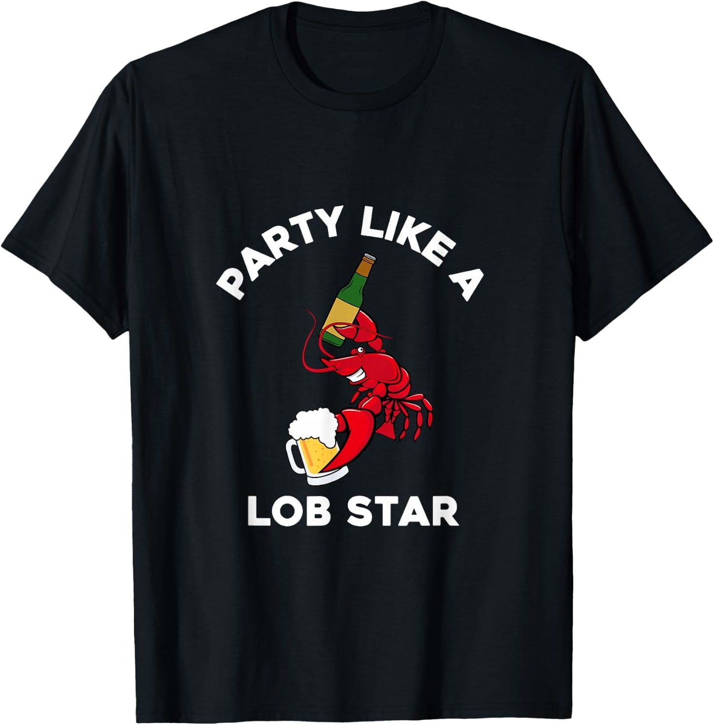 Party Like a Lobstar Party Like a Lobster Party Lob Star T-Shirt - T-Shirt | Black