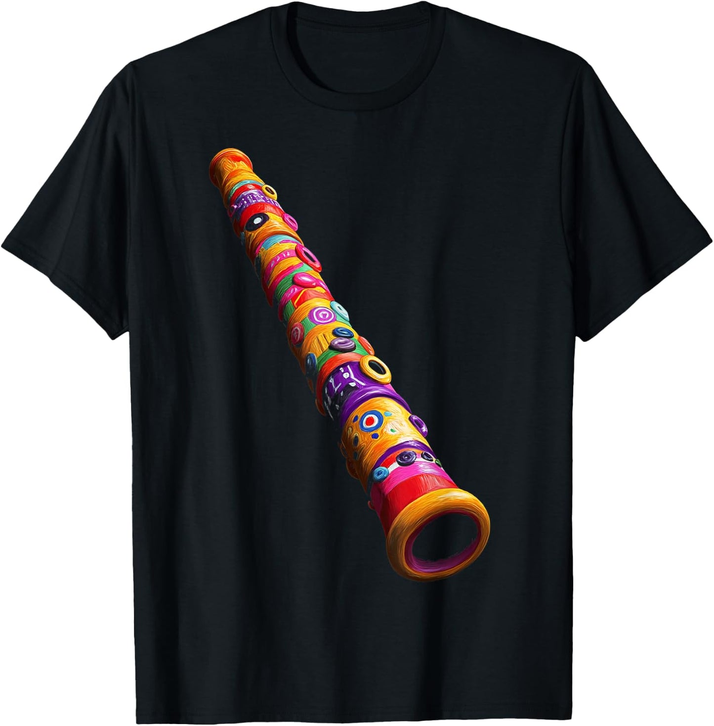 Recorder Music Instrument Motif Art Recorder T-Shirt - T-Shirt | Black