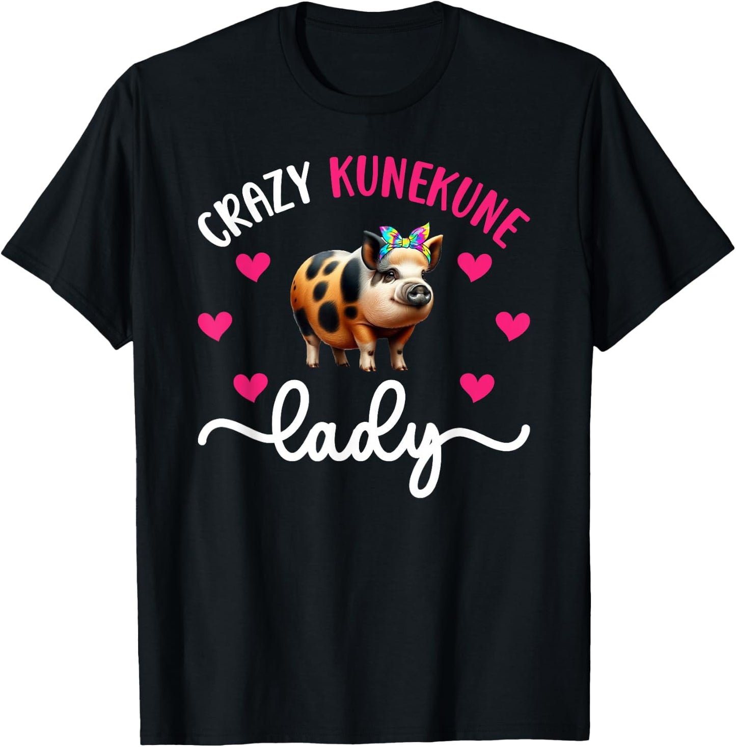 Crazy Kunekune Lady Kunekune Pig Mom Kunekune Pig Lover , Small T-Shirt - T-Shirt | Black