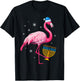 Jewish Santa Pink Flamingo Menorah Hanukkah Merry Christmas T-Shirt - T-Shirt | Black