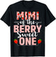 Mimi Of The Berry Sweet One Birthday Strawberry Mimi T-Shirt - T-Shirt | Black