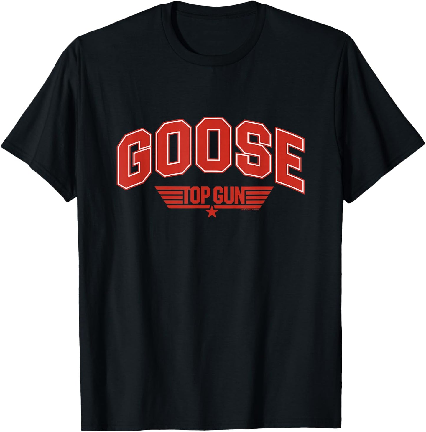 Top Gun Goose Varsity , Black, S T-Shirt - T-Shirt | Black