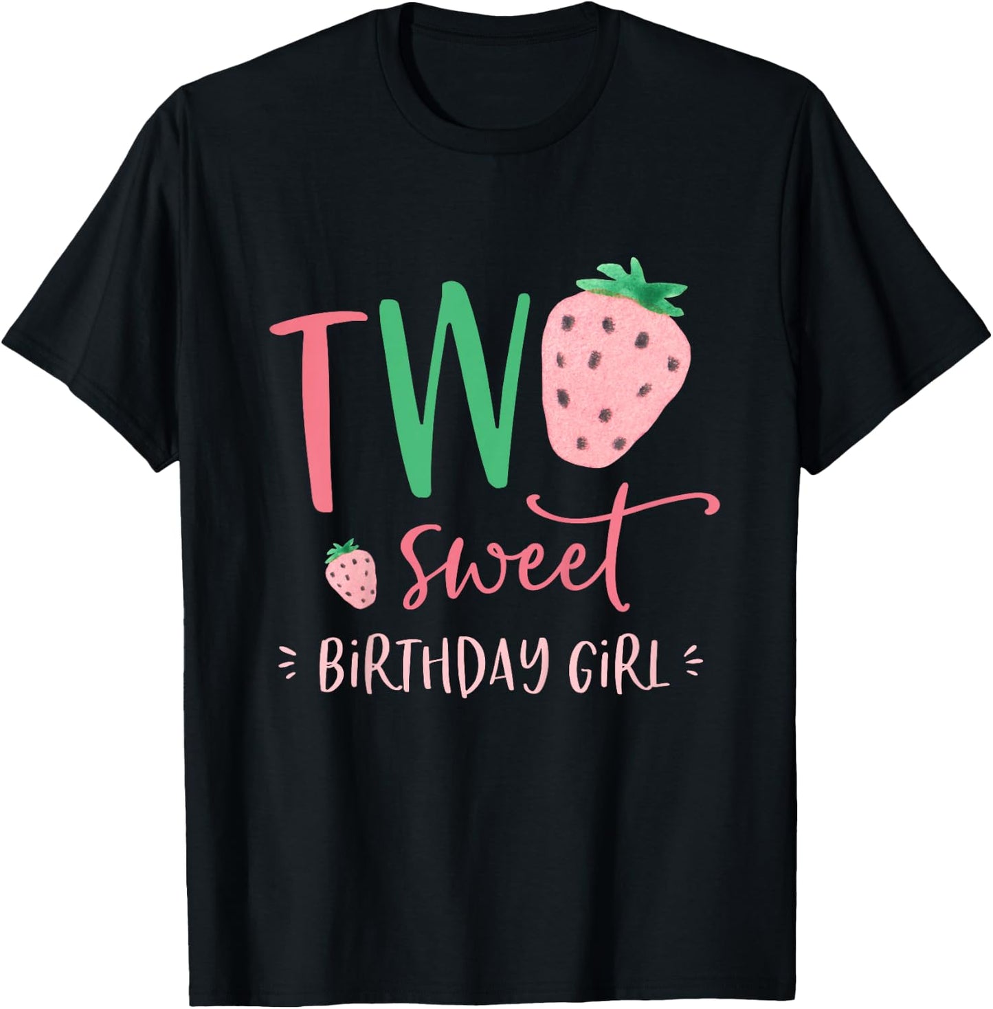 Zwei süße Geburtstagskinder Strawberry 2nd Second Bday Party T-Shirt - T-Shirt | Black