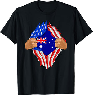 Australian Blood Inside Me | Australia Flag Gift T-Shirt - T-Shirt | Black